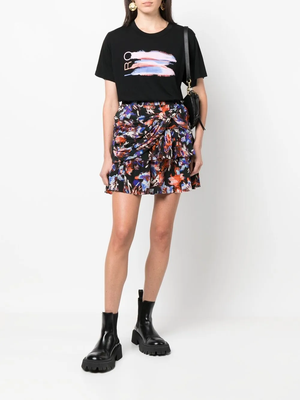 IRO T-shirt met logoprint - Zwart