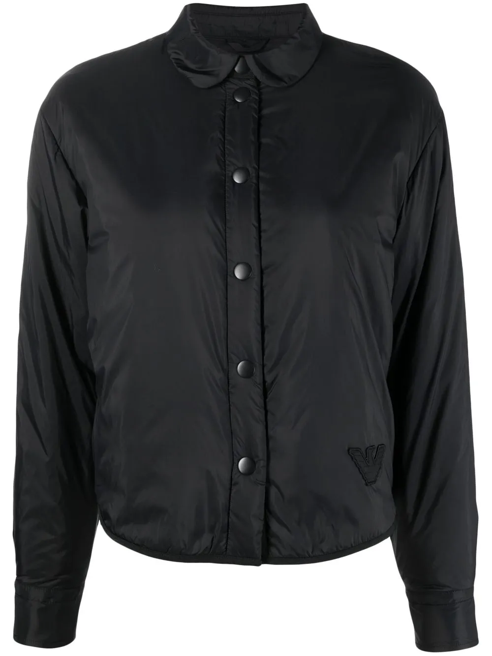 

Emporio Armani logo-patch shirt jacket - Black