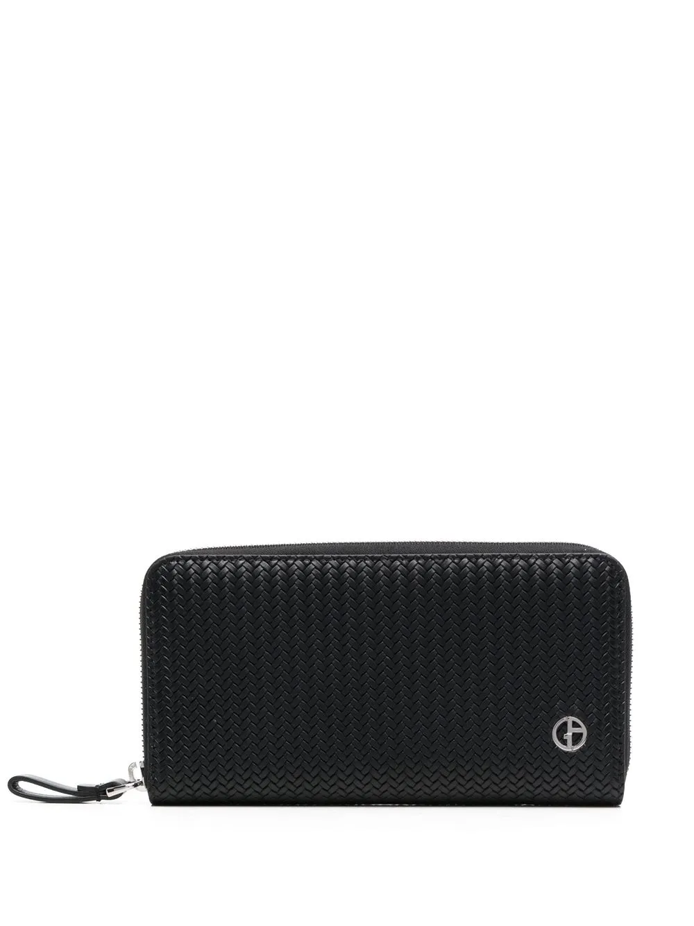 

Giorgio Armani cartera con placa del logo - Negro