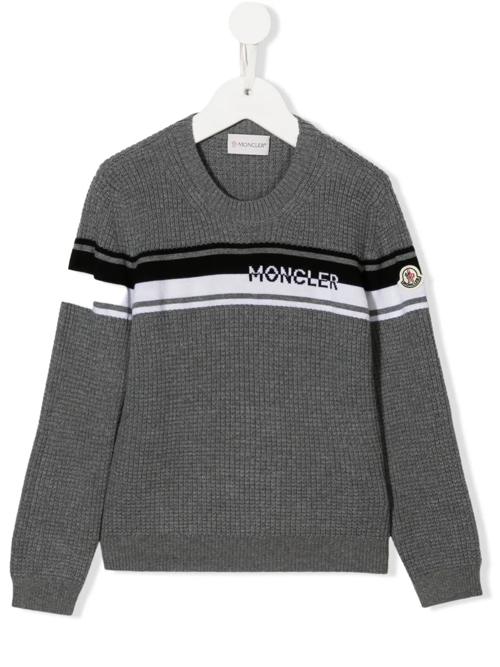 

Moncler Enfant logo-detail knit jumper - Grey