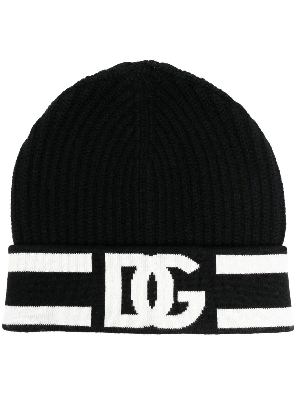 

Dolce & Gabbana logo-jacquard cashmere beanie - Black