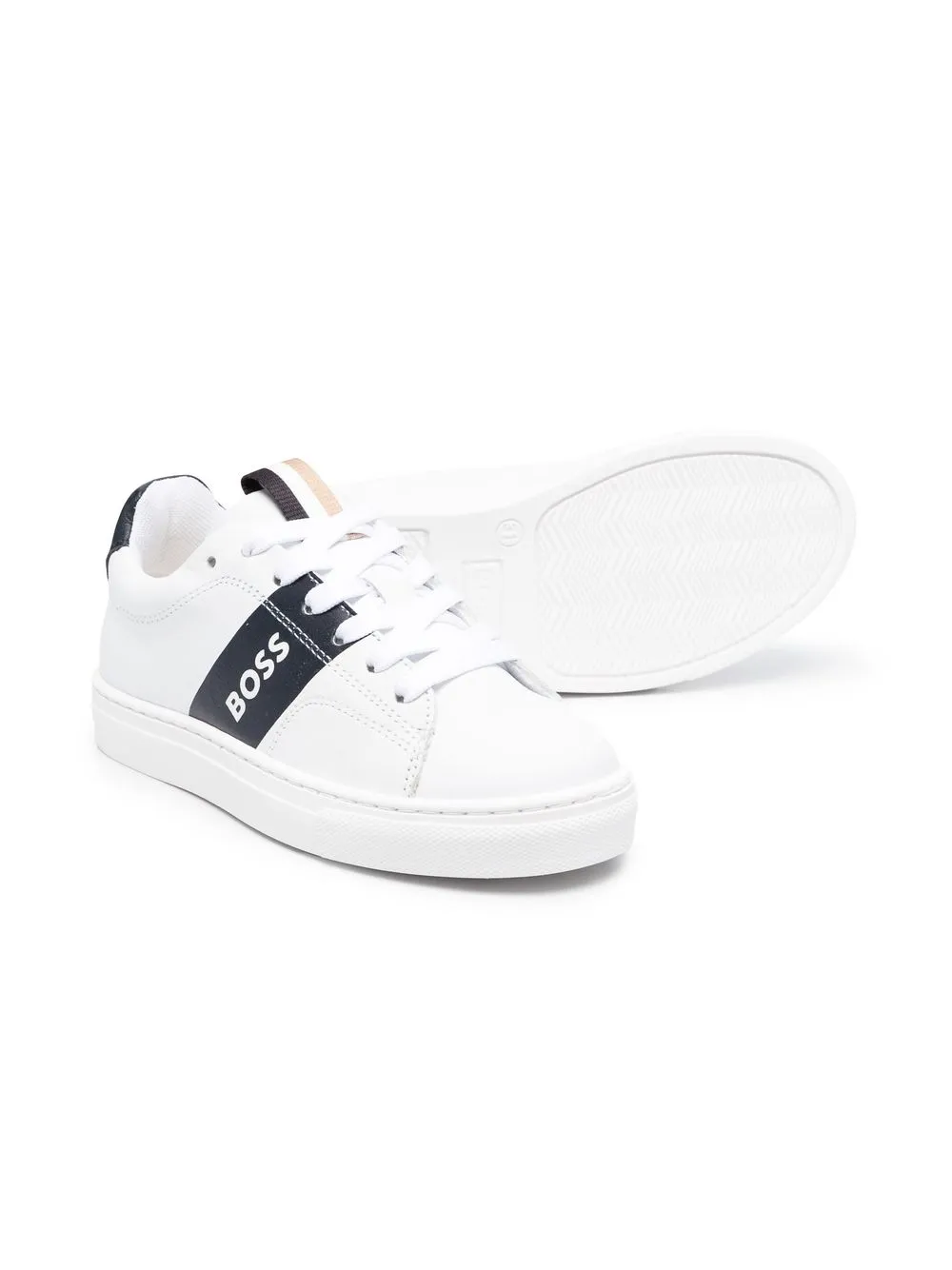 BOSS Kidswear Sneakers met logoprint - Wit