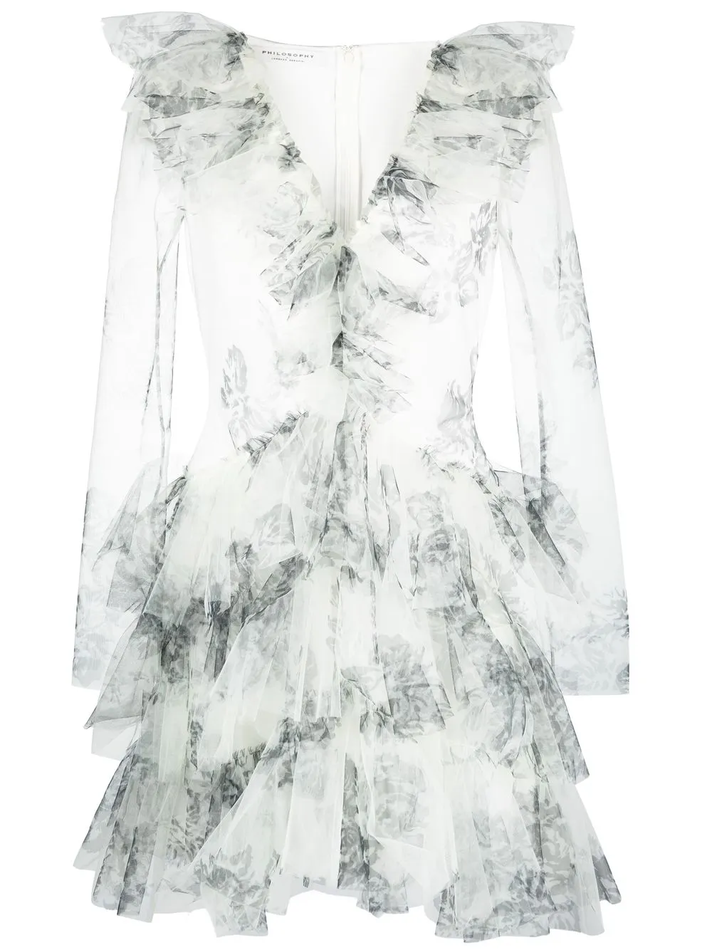 

Philosophy Di Lorenzo Serafini vestido con volantes y cuello en V - Neutro