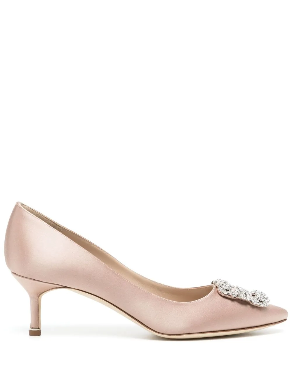 

Manolo Blahnik Hangisi crystal-buckle pumps - Pink