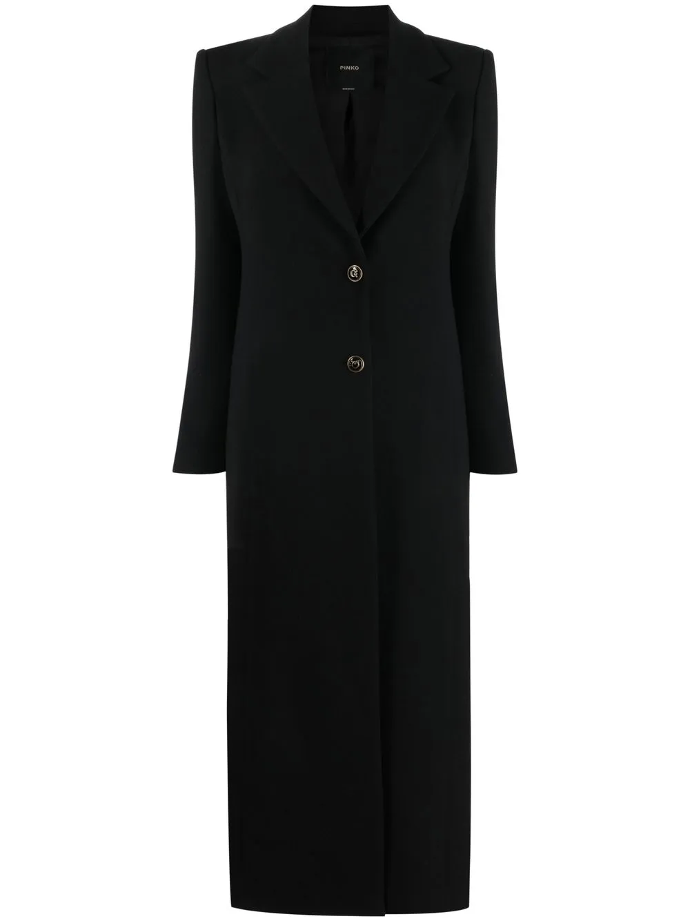 

PINKO single-breasted long wool coat - Black