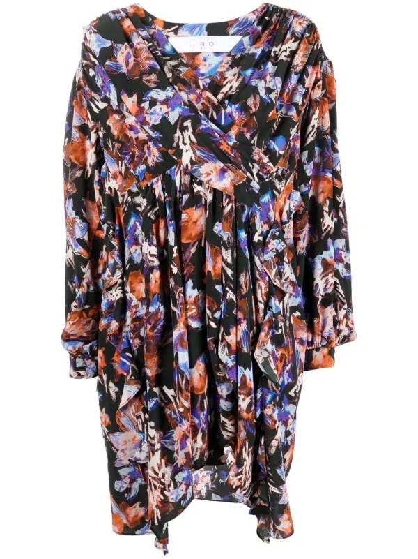 IRO Paris Floral Print Dress - Black