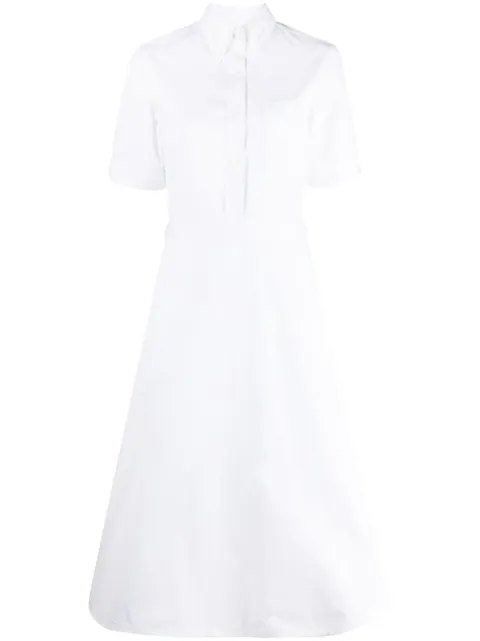 Thom Browne vestido camisero acampanado manga corta