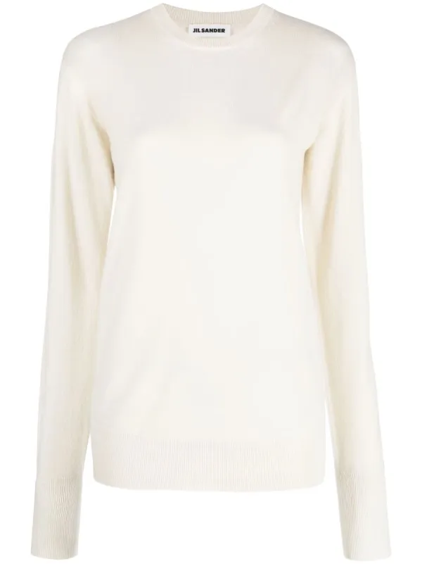 Jil Sander Ribbed-knit Cashmere Jumper in Neutrals