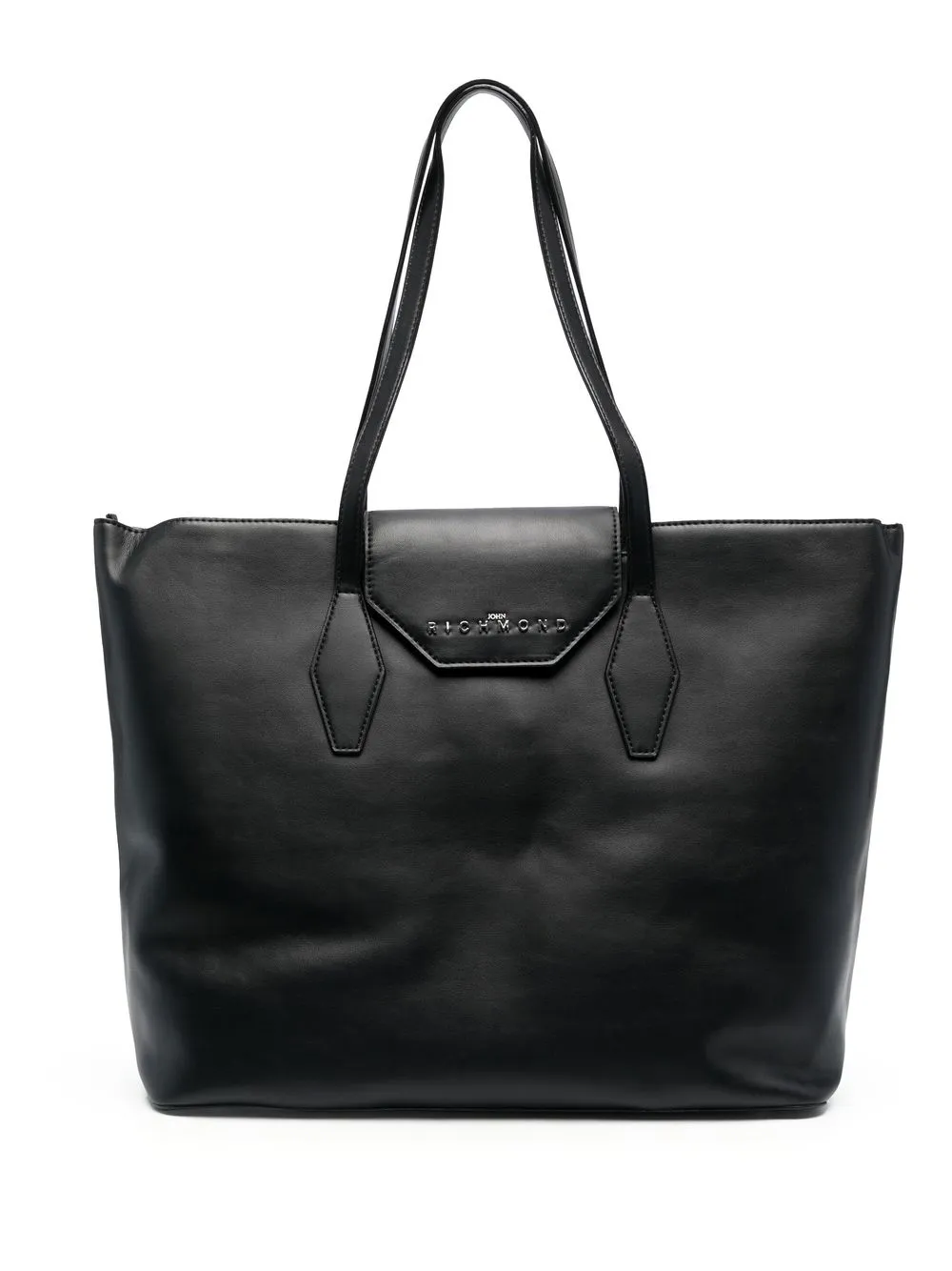 

John Richmond tote con placa del logo grande - Negro