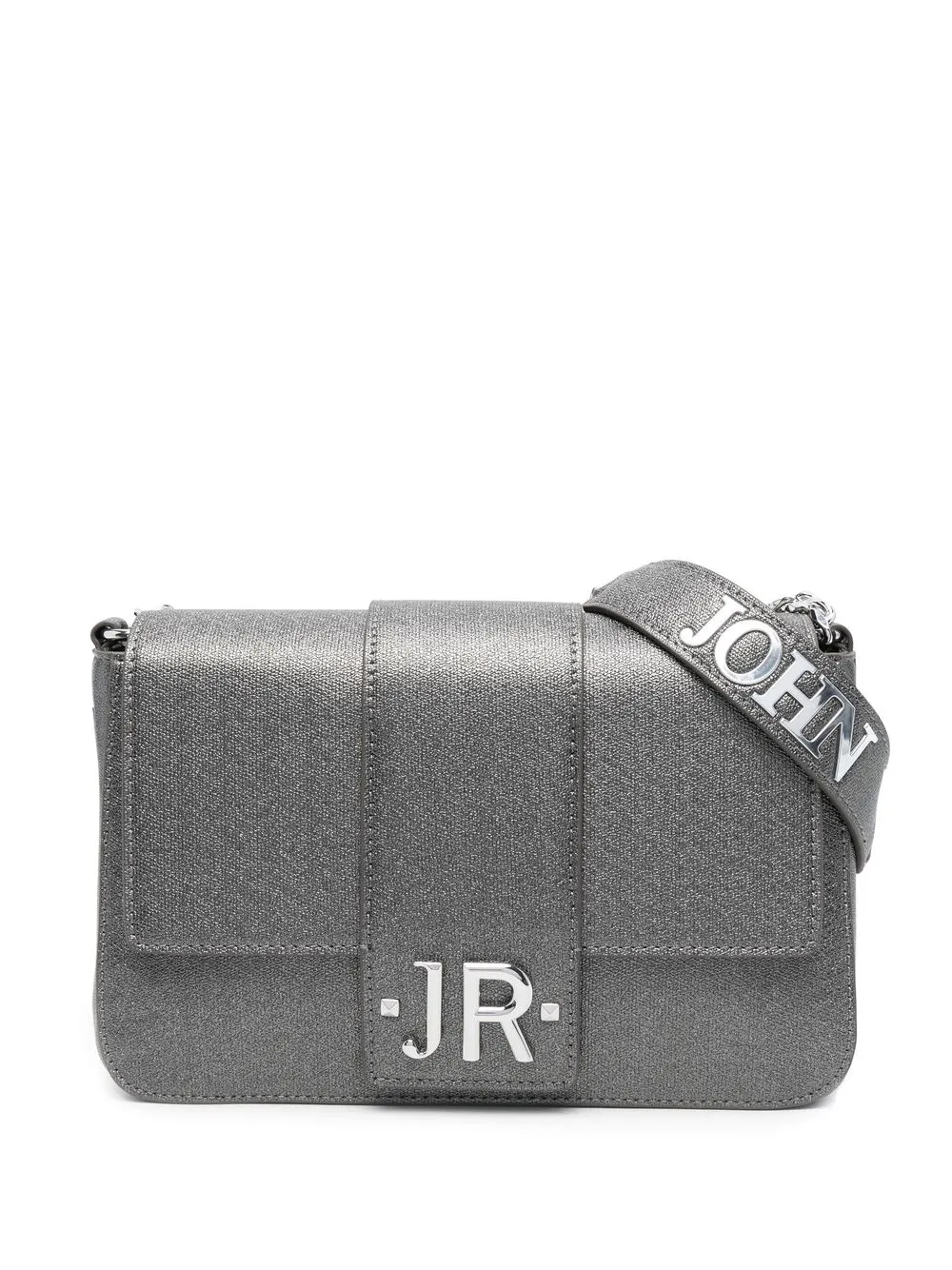 

John Richmond bolsa de hombro con letras del logo - Plateado