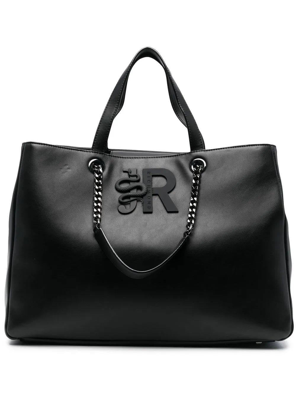 

John Richmond bolsa de mano con placa del logo - Negro