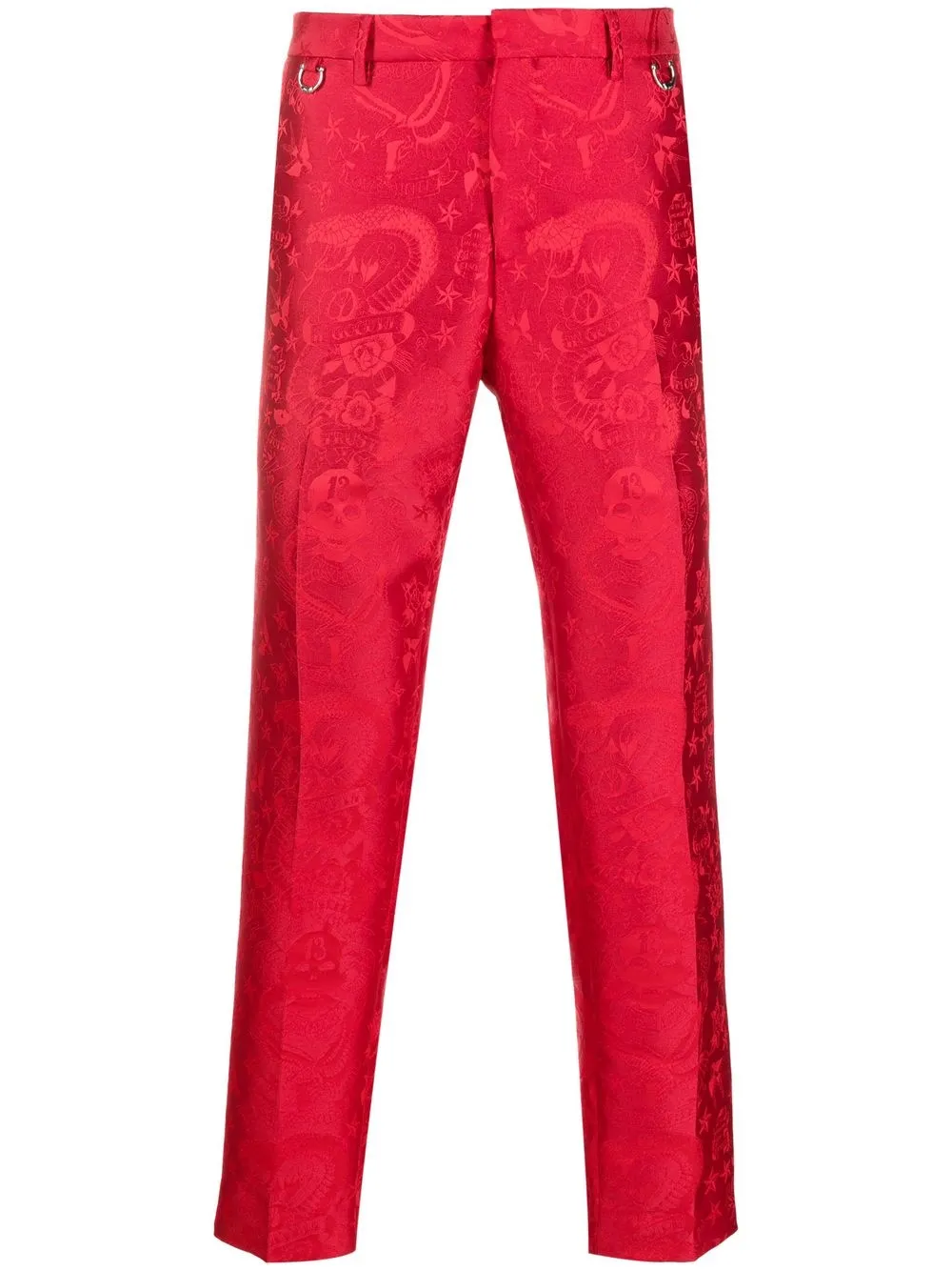 

John Richmond pantalones slim en jacquard - Rojo