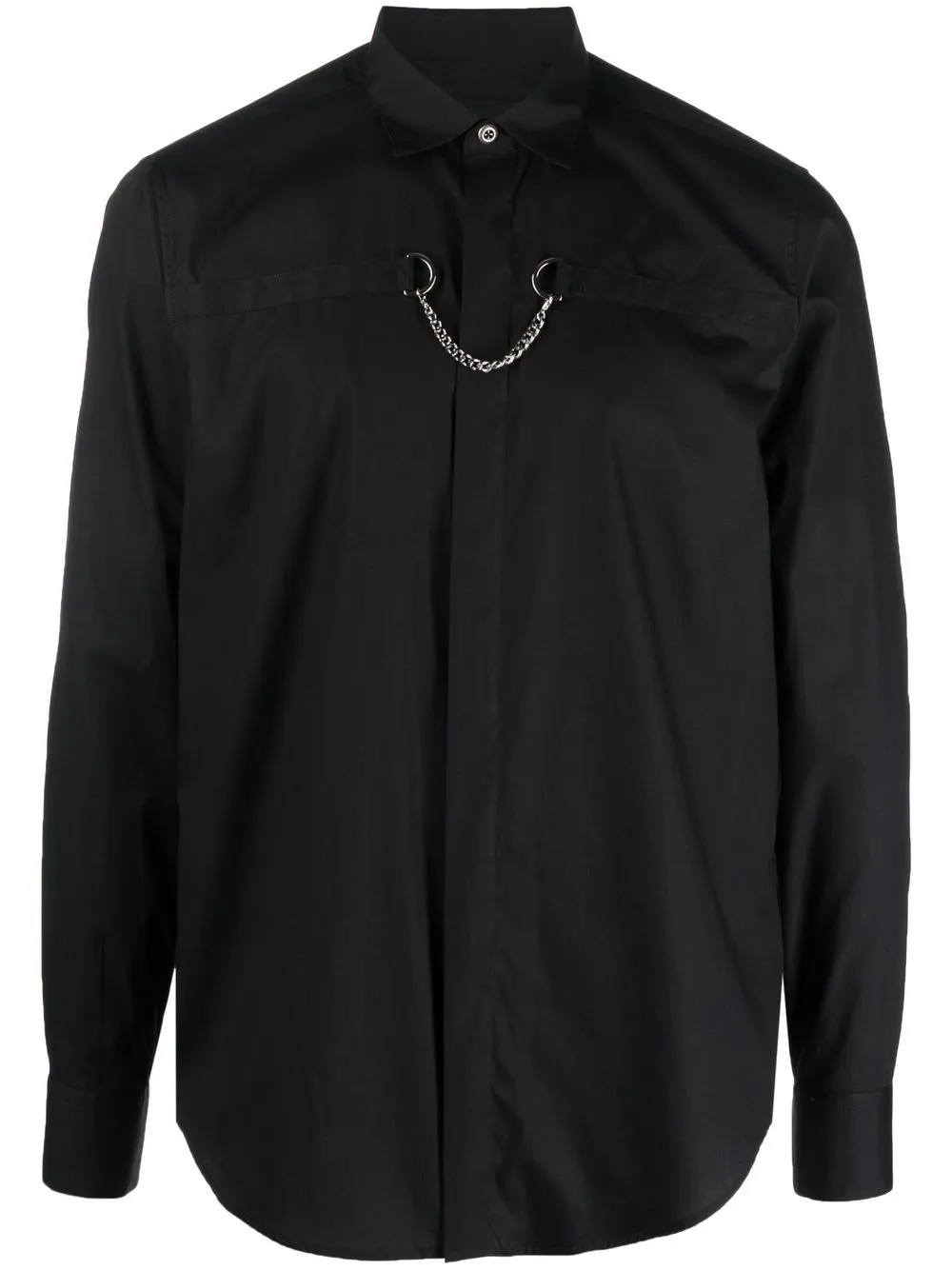 

John Richmond camisa con detalle de cadena - Negro