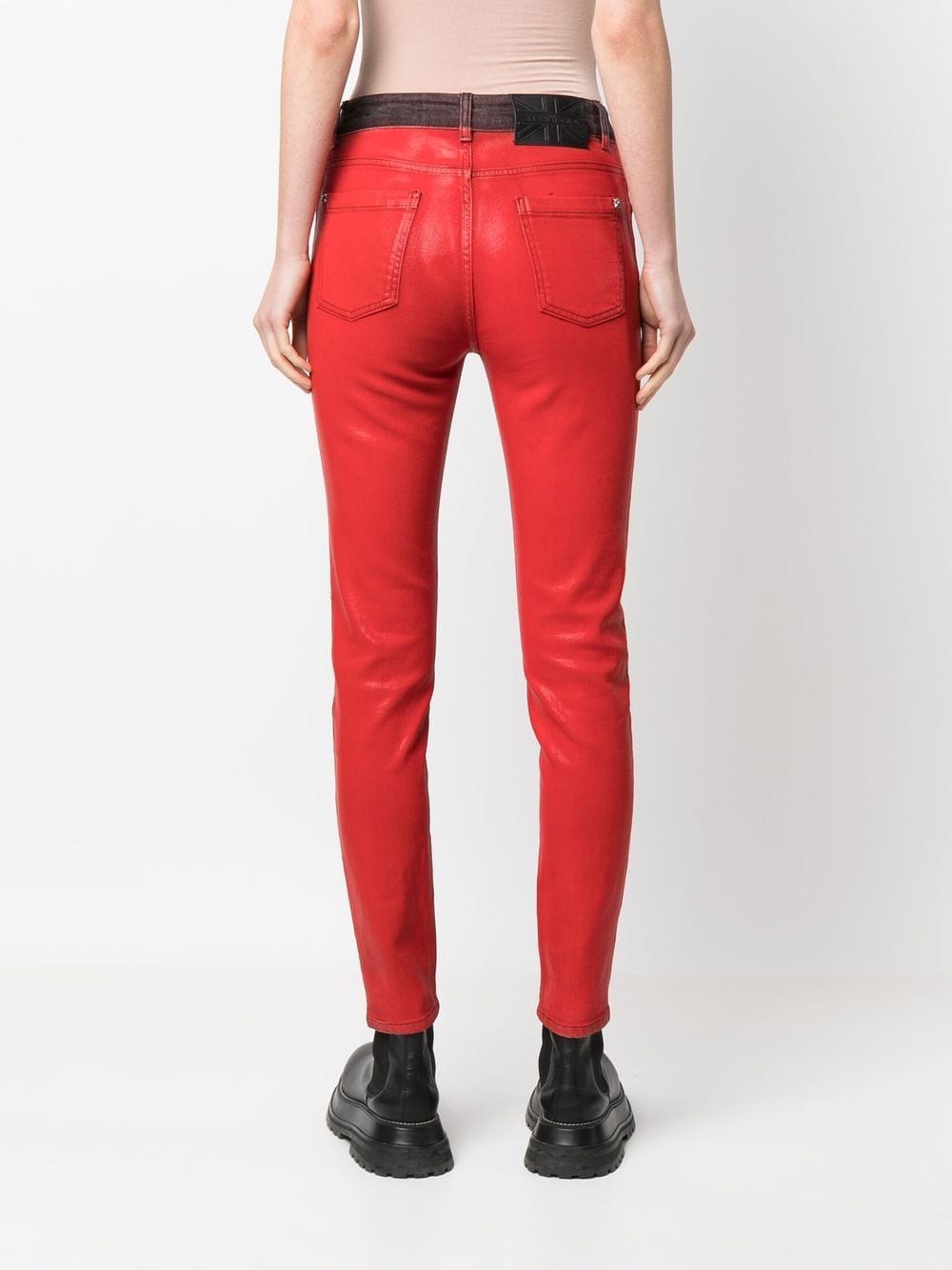 Shop John Richmond Faded-effect Denim Jeans In Red