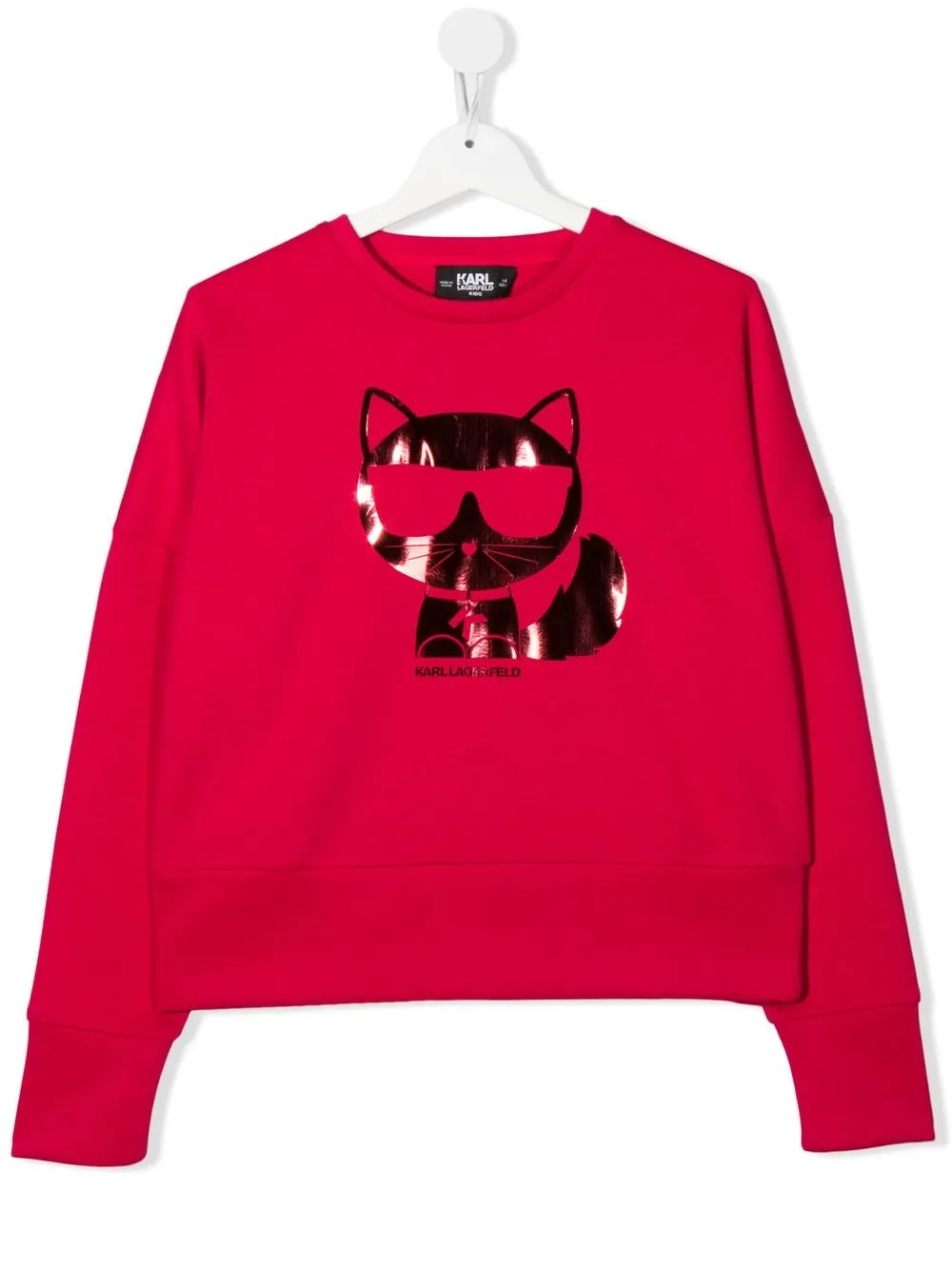 

Karl Lagerfeld Kids sudadera con gata estampado - Rosado