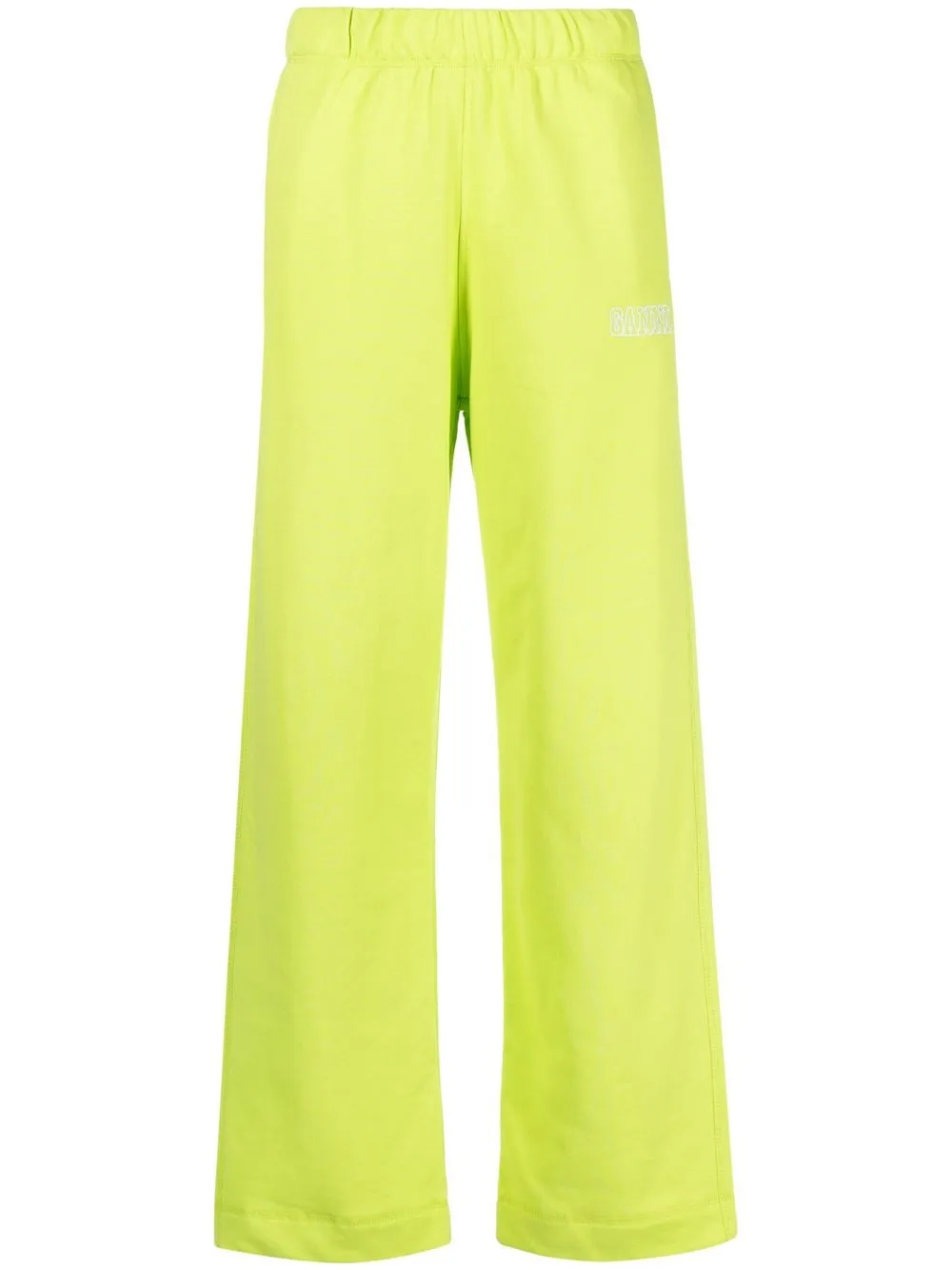 

GANNI pants con logo bordado - Verde