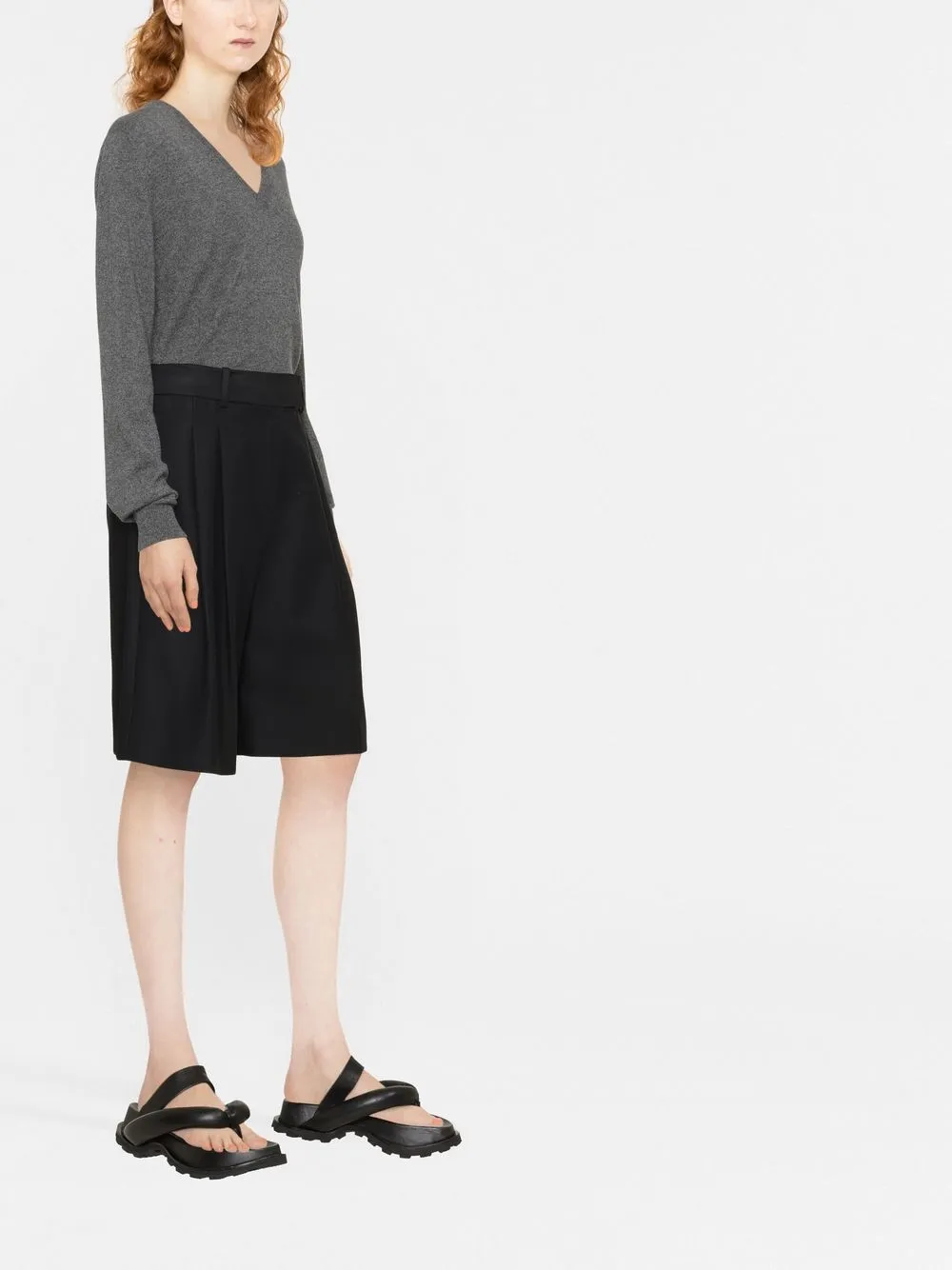 Brunello Cucinelli Kaschmirpullover Mit V Ausschnitt   Grau 