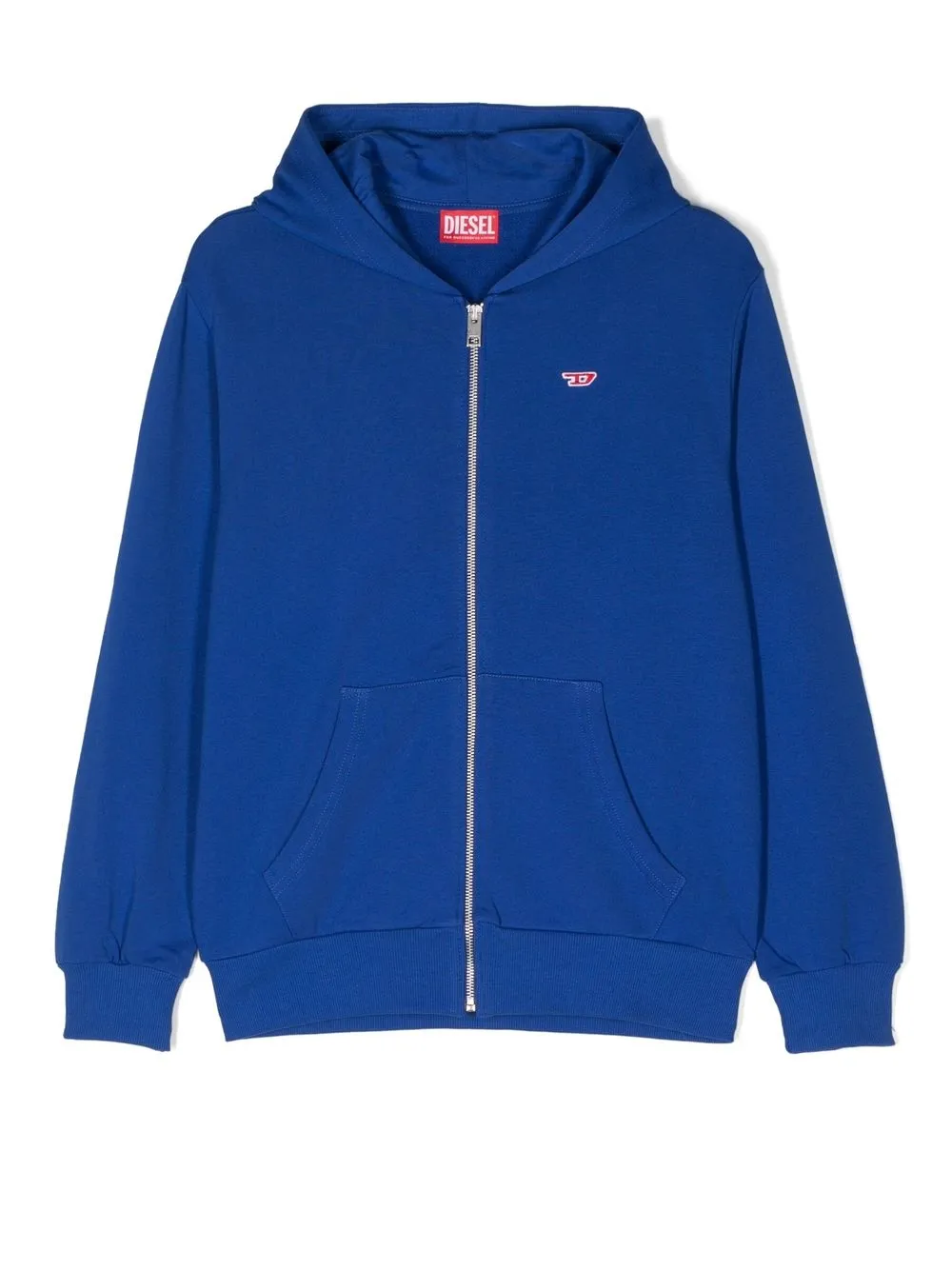 

Diesel Kids hoodie con parche del logo y cierre - Azul