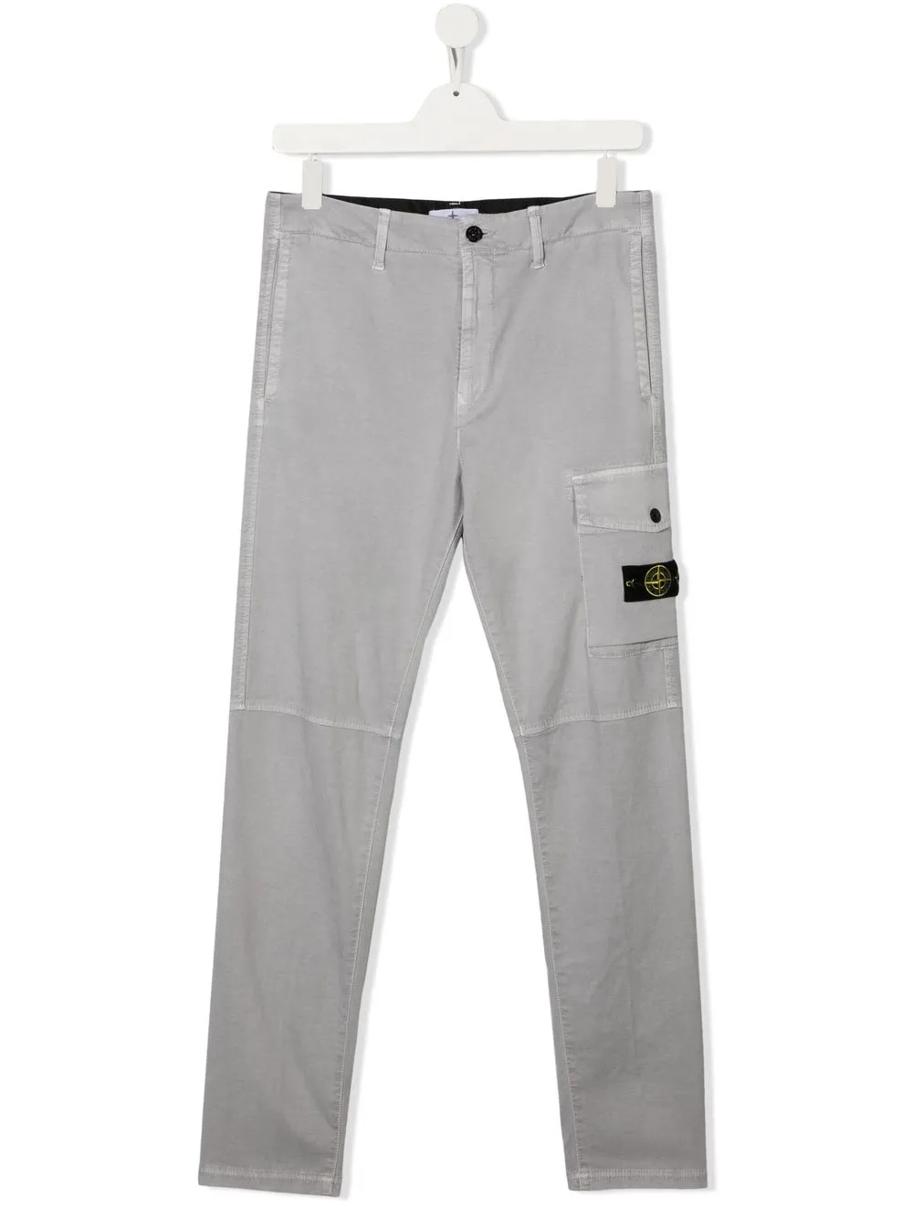 

Stone Island Junior pantalones rectos con parche del logo - Gris