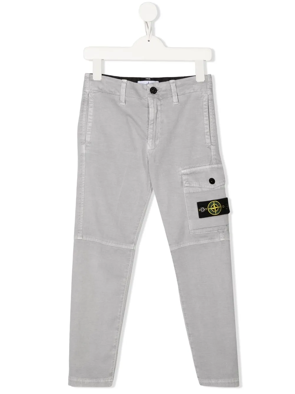 

Stone Island Junior pantalones rectos con parche del logo - Gris