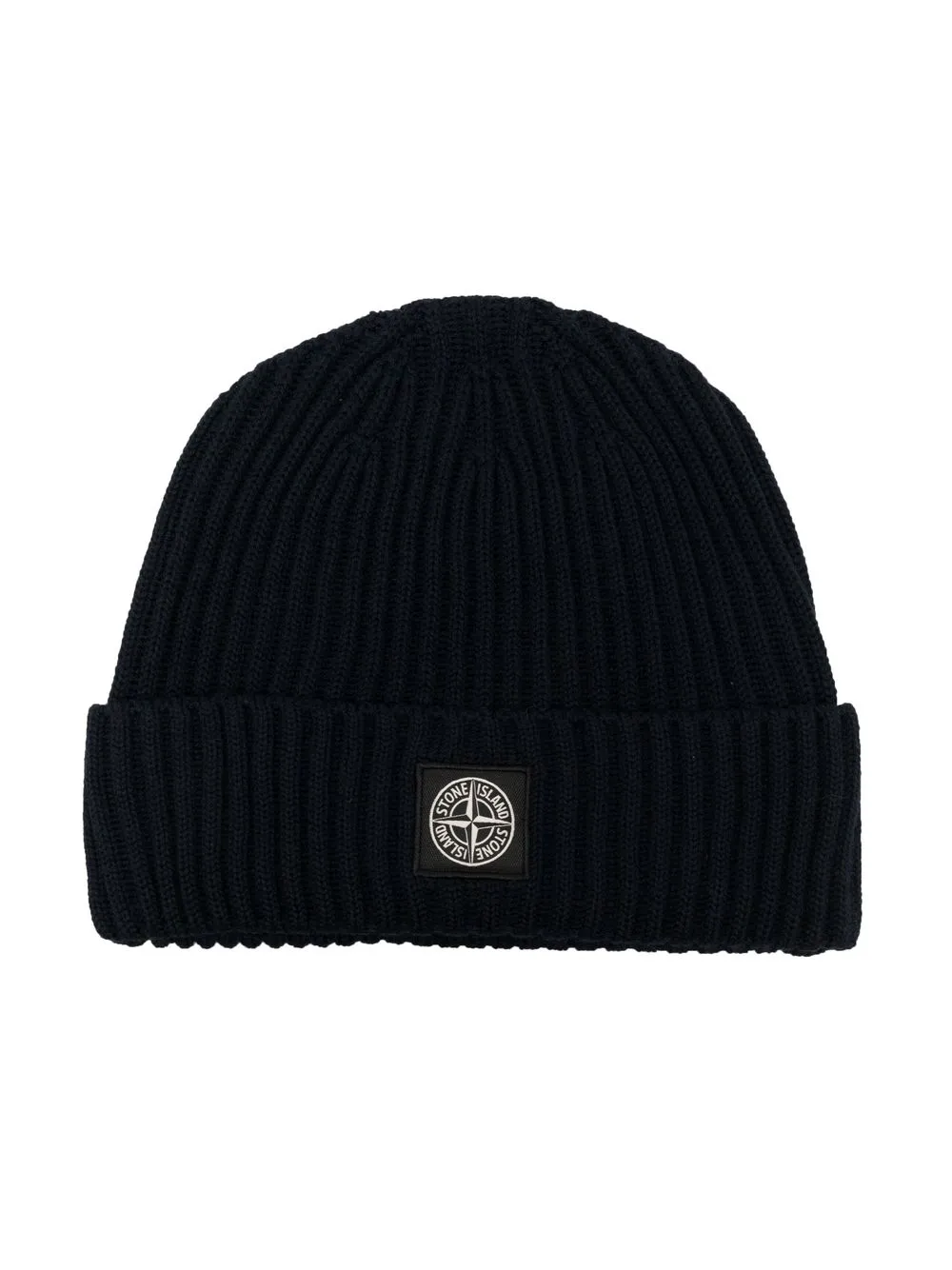 

Stone Island Junior gorro tejido con parche de brújula - Azul