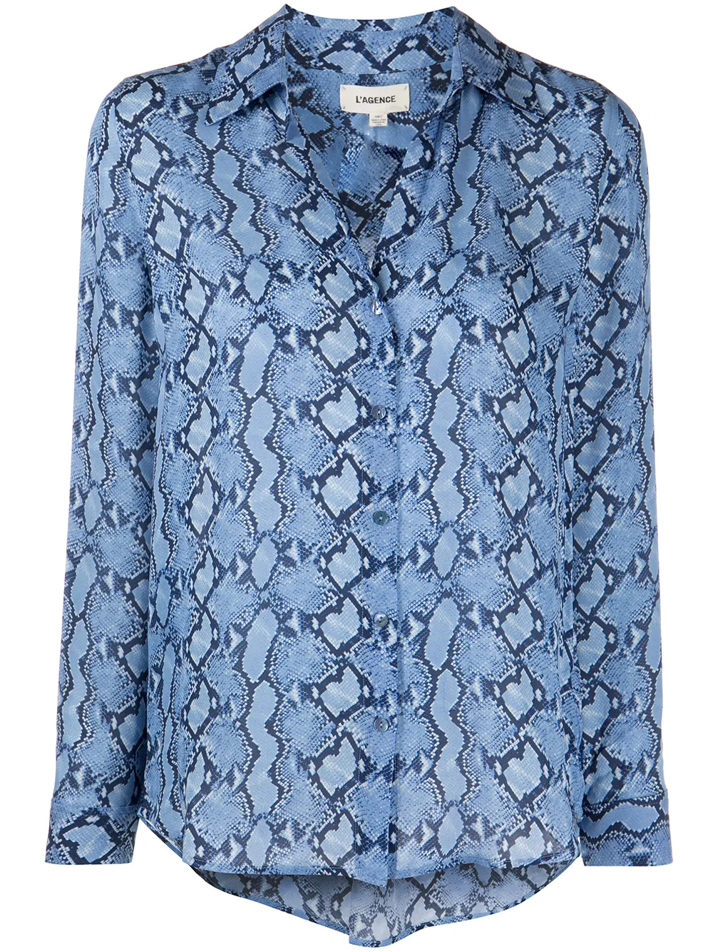 

L'Agence Nina snakeskin-print shirt - Blue