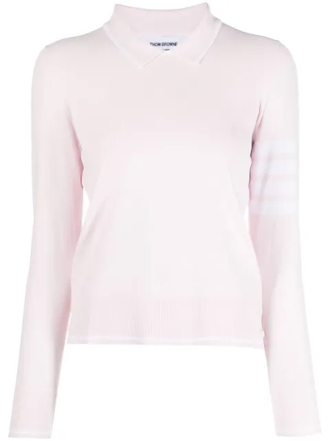 Thom Browne 4-Bar stripe knitted polo top