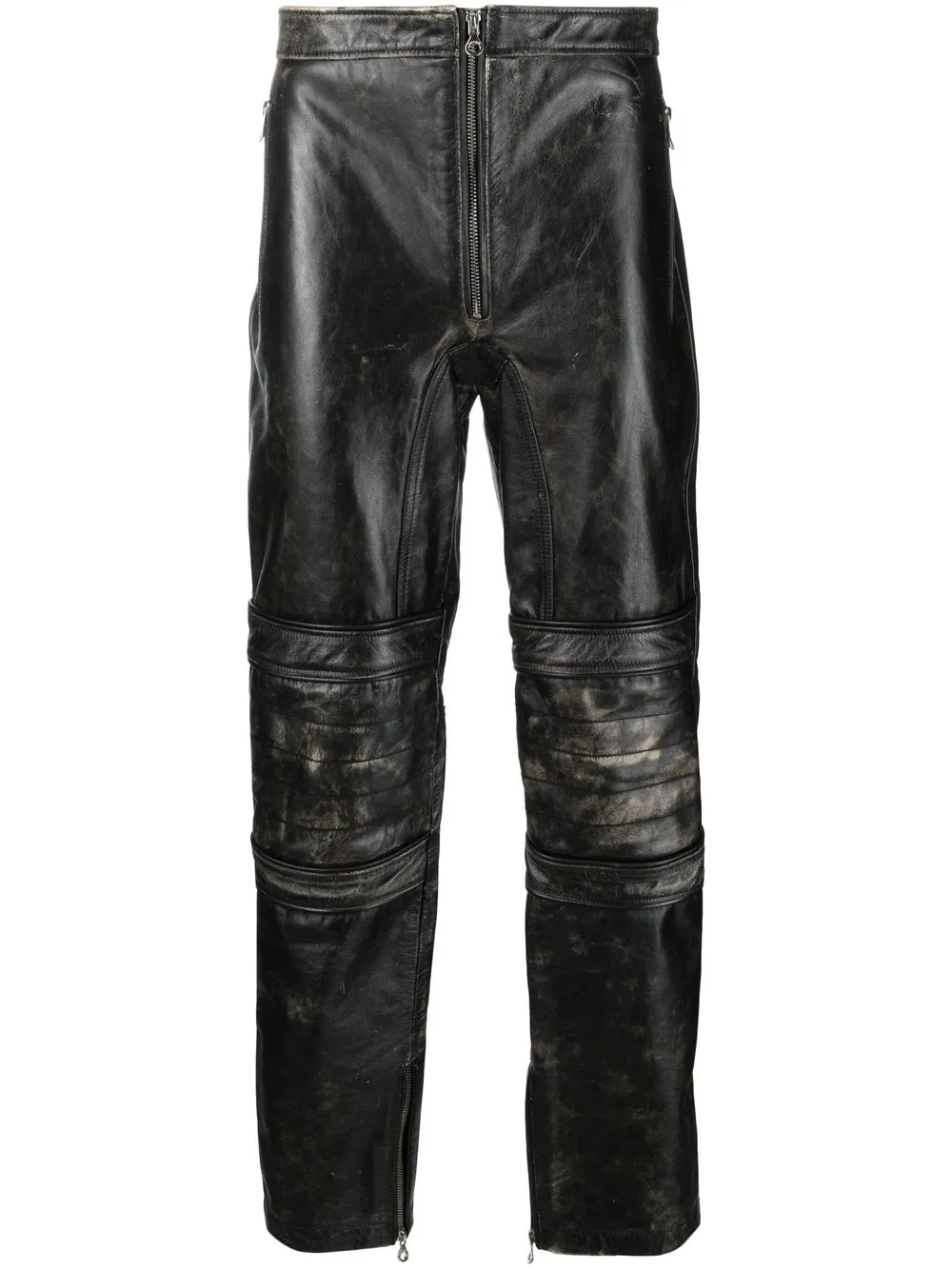 

Diesel slim-cut leather trousers - Black