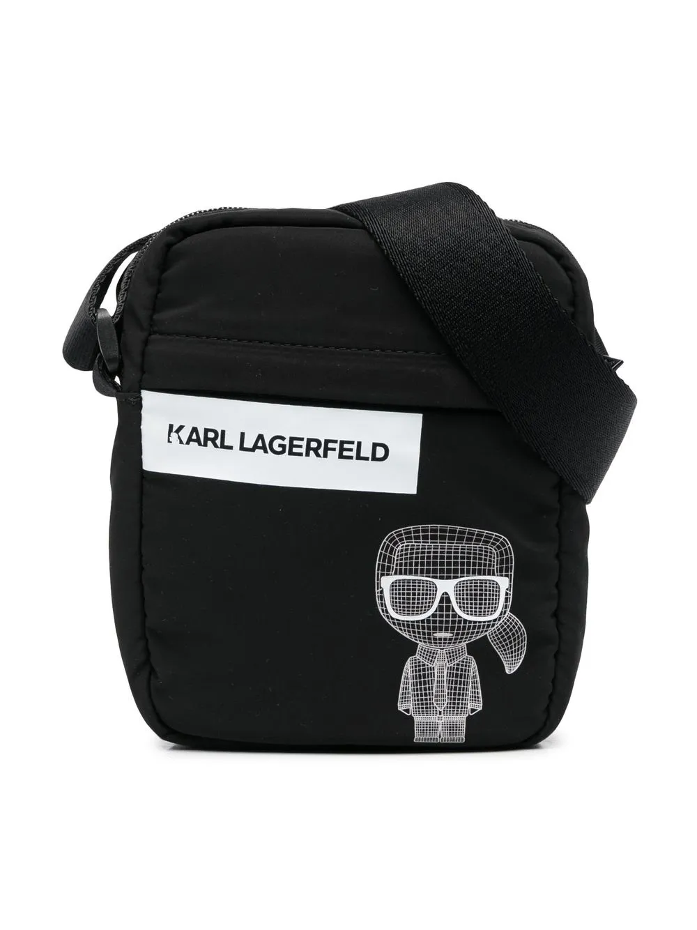 

Karl Lagerfeld Kids logo print panelled shoulder bag - Black