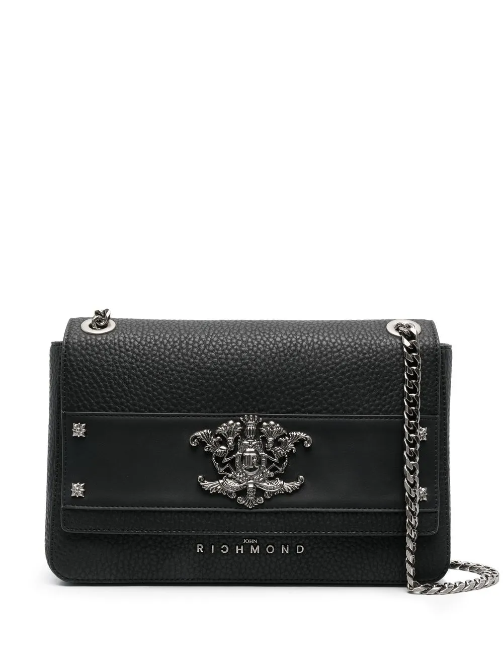 

John Richmond bolsa de hombro con placa decorativa - Negro