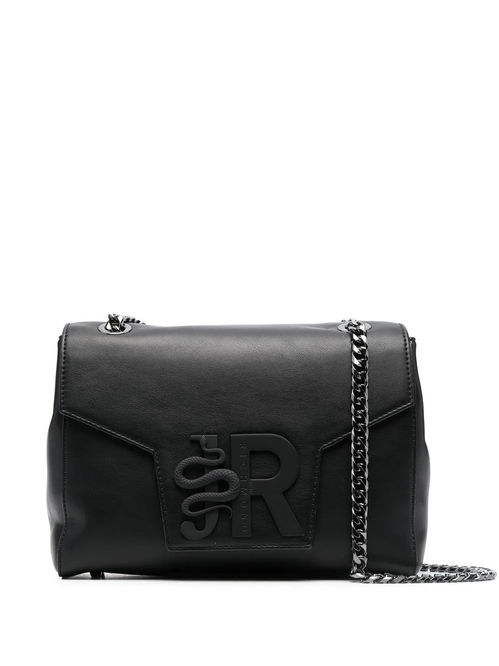 

John Richmond bolsa de hombro con placa del logo - Negro