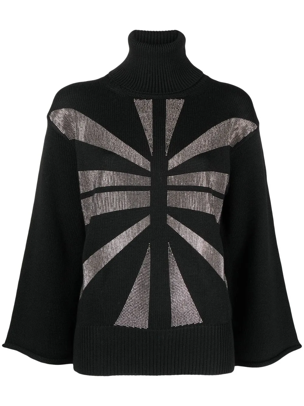 

John Richmond crystal-embellished wide-sleeve jumper - Black