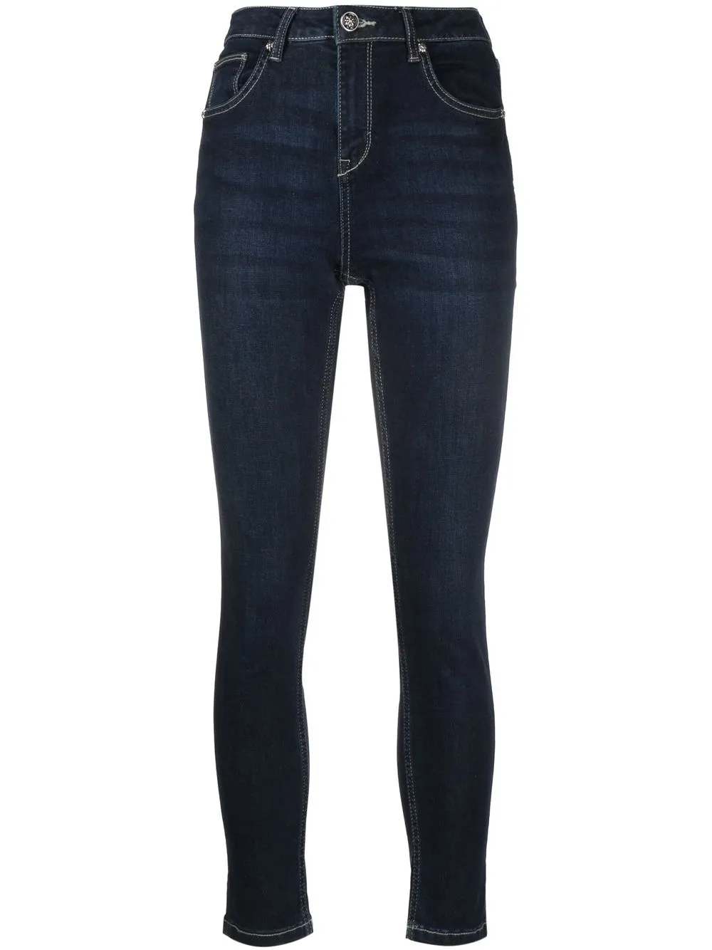 

John Richmond skinny jeans con tiro alto - Azul