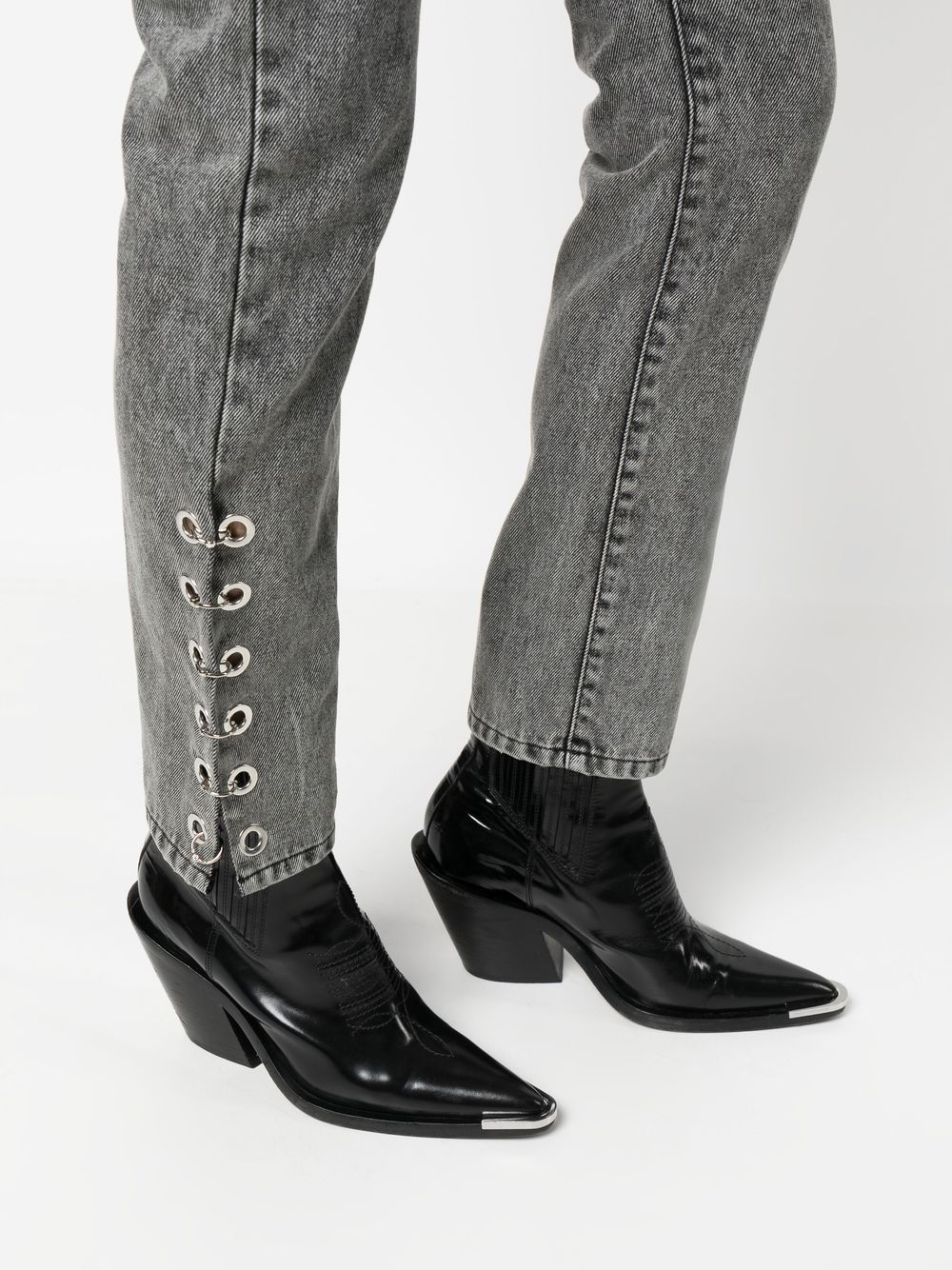 Shop John Richmond High-waisted Skinny-cut Jeans In Grey