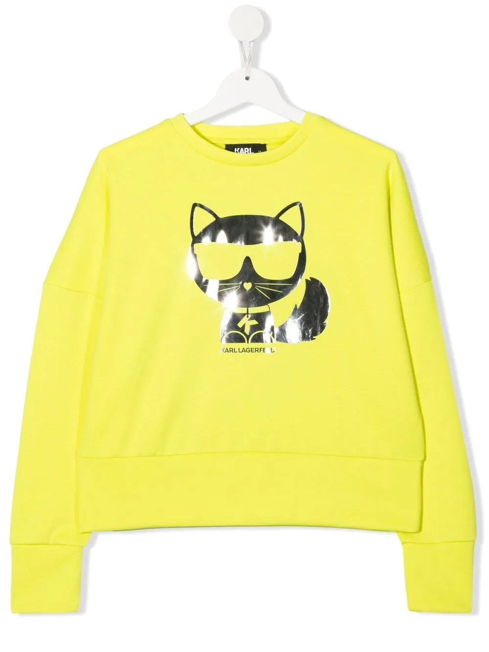 

Karl Lagerfeld Kids TEEN metallic cat print sweatshirt - Yellow