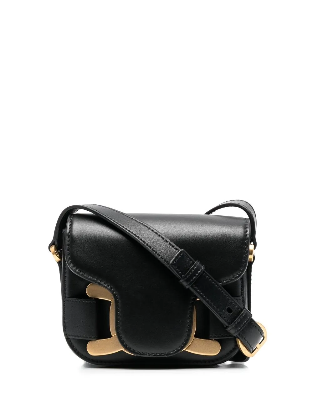 

Tod's bolsa crossbody con placa del logo - Negro