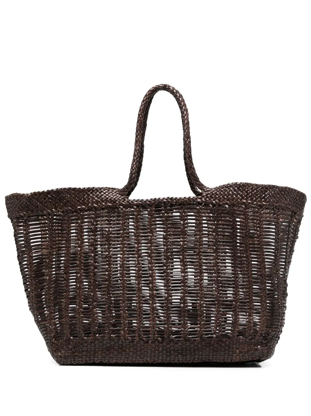 

DRAGON DIFFUSION woven-wicker design tote bag - Brown