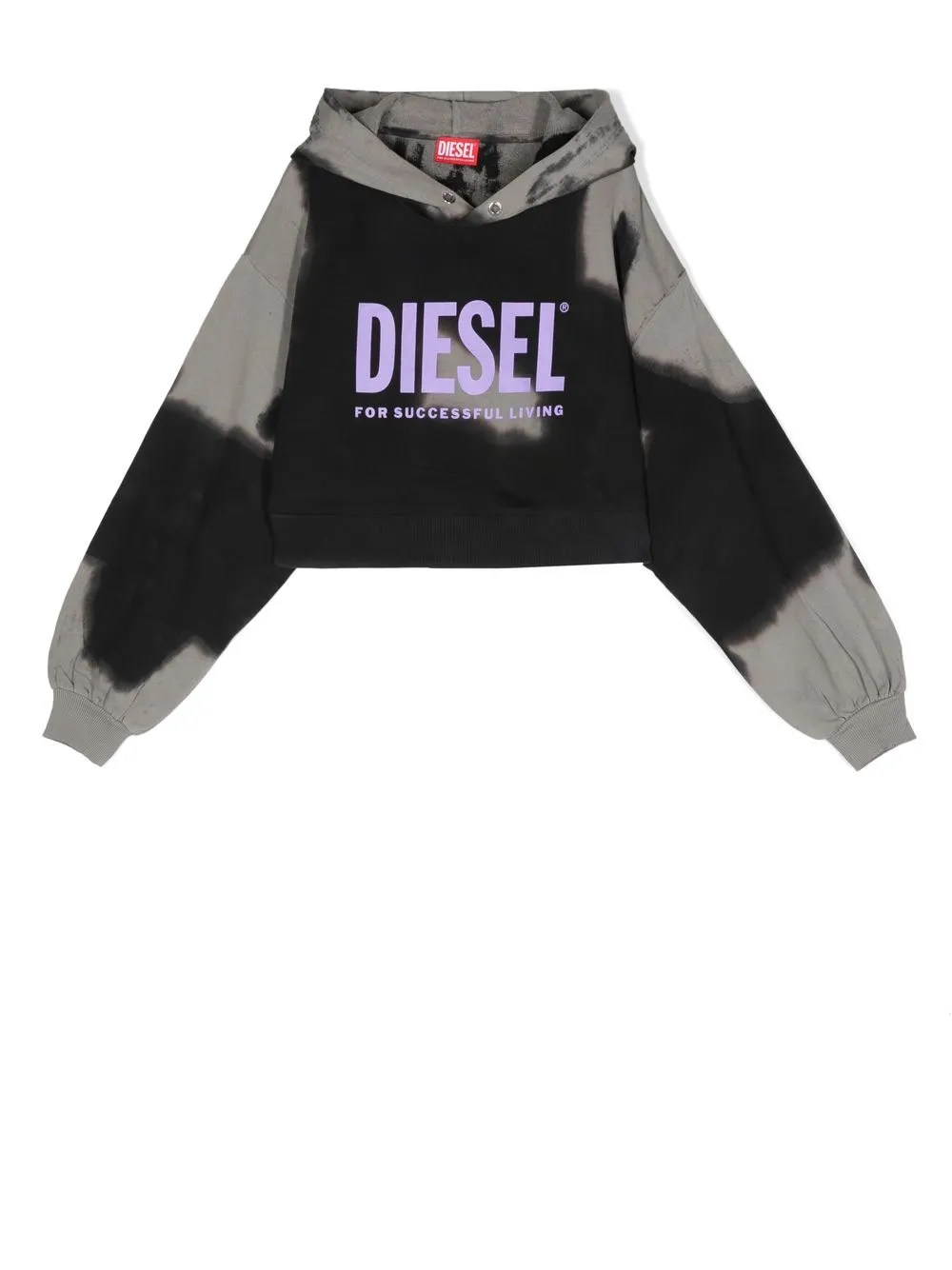 

Diesel Kids hoodie con estampado tie-dye - Negro