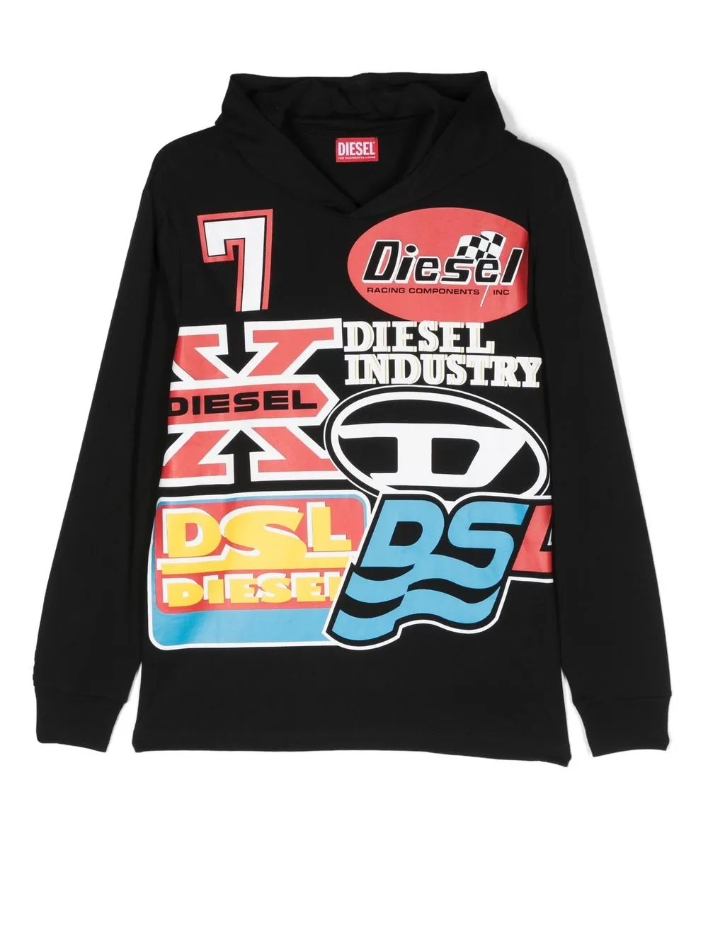 

Diesel Kids hoodie con logo estampado - Negro