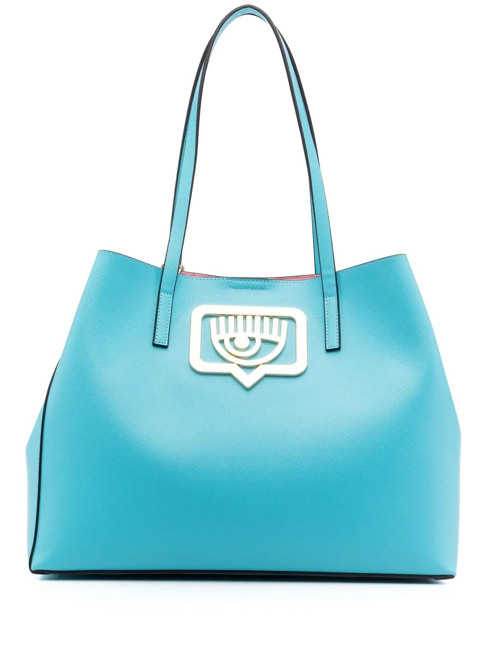 

Chiara Ferragni logo-plaque faux-leather tote bag - Blue