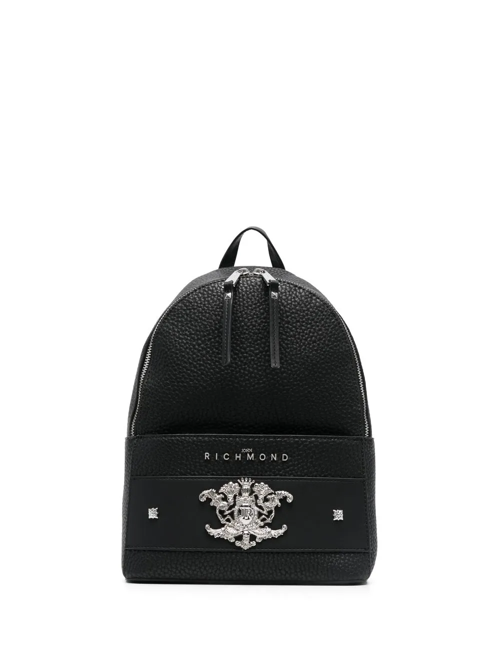 

John Richmond logo-plaque backpack - Black