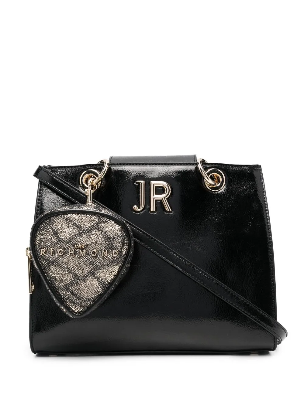 

John Richmond tote con placa del logo - Negro
