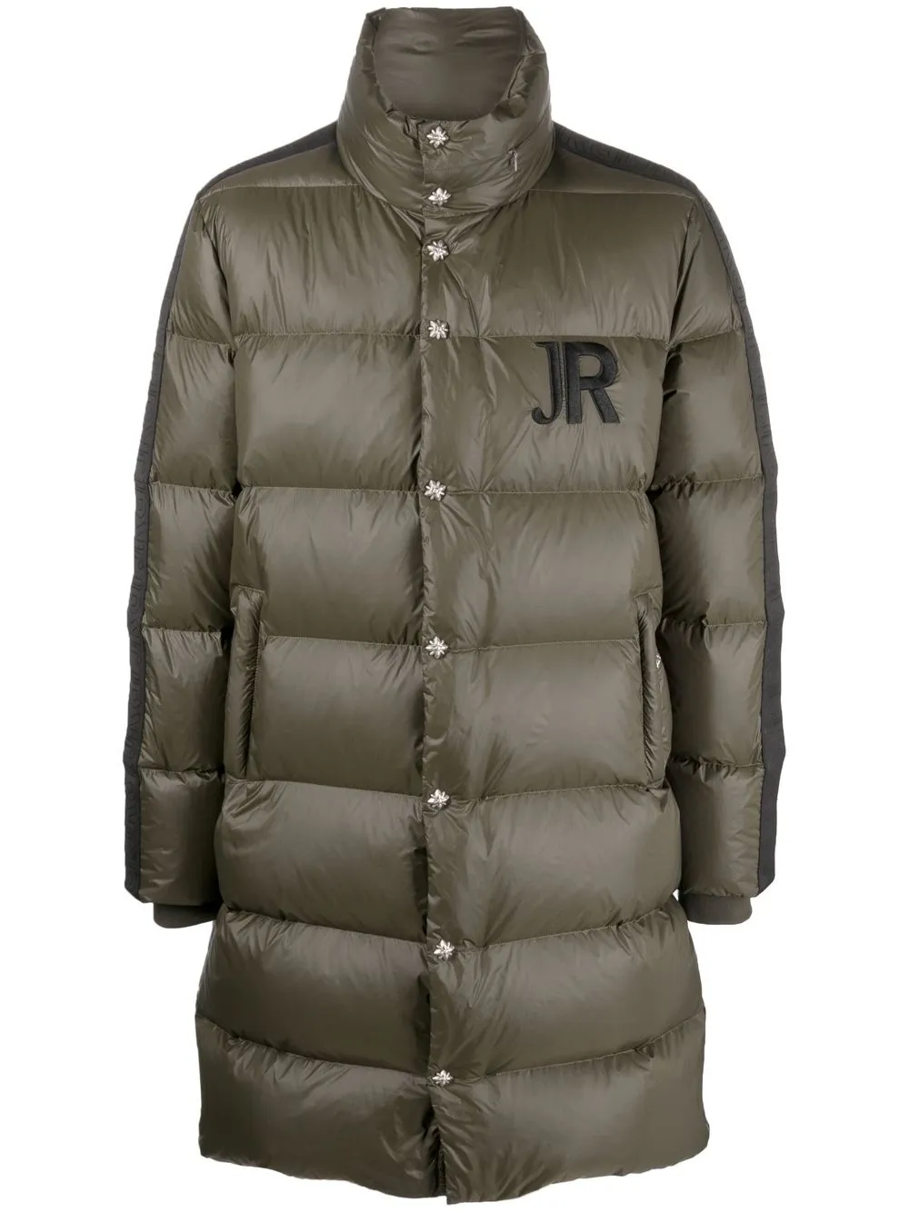 

John Richmond embroidered-logo padded coat - Green