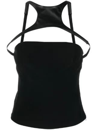 John Richmond cut-out Leather Tank Top - Farfetch