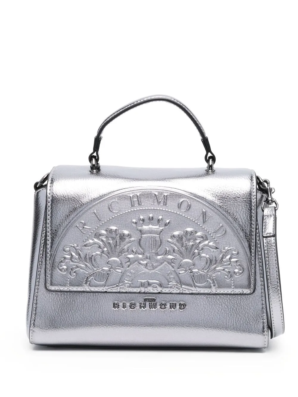 

John Richmond bolsa con asa y logo en relieve - Gris