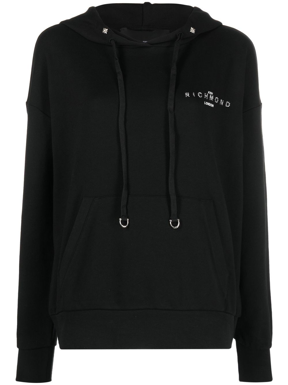 

John Richmond hoodie con logo de lentejuela - Negro