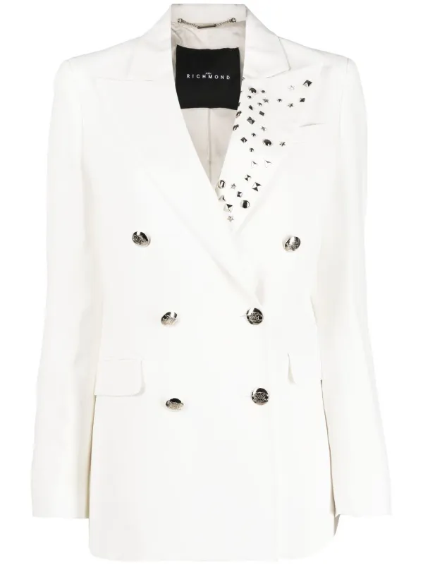 John Richmond stud embellished double breasted Blazer Farfetch
