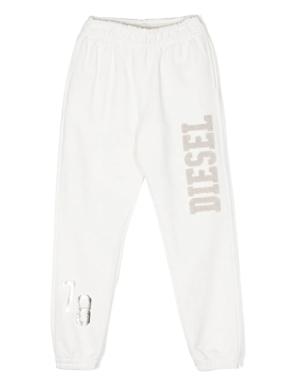 

Diesel Kids TEEN glitter logo-print track pants - White