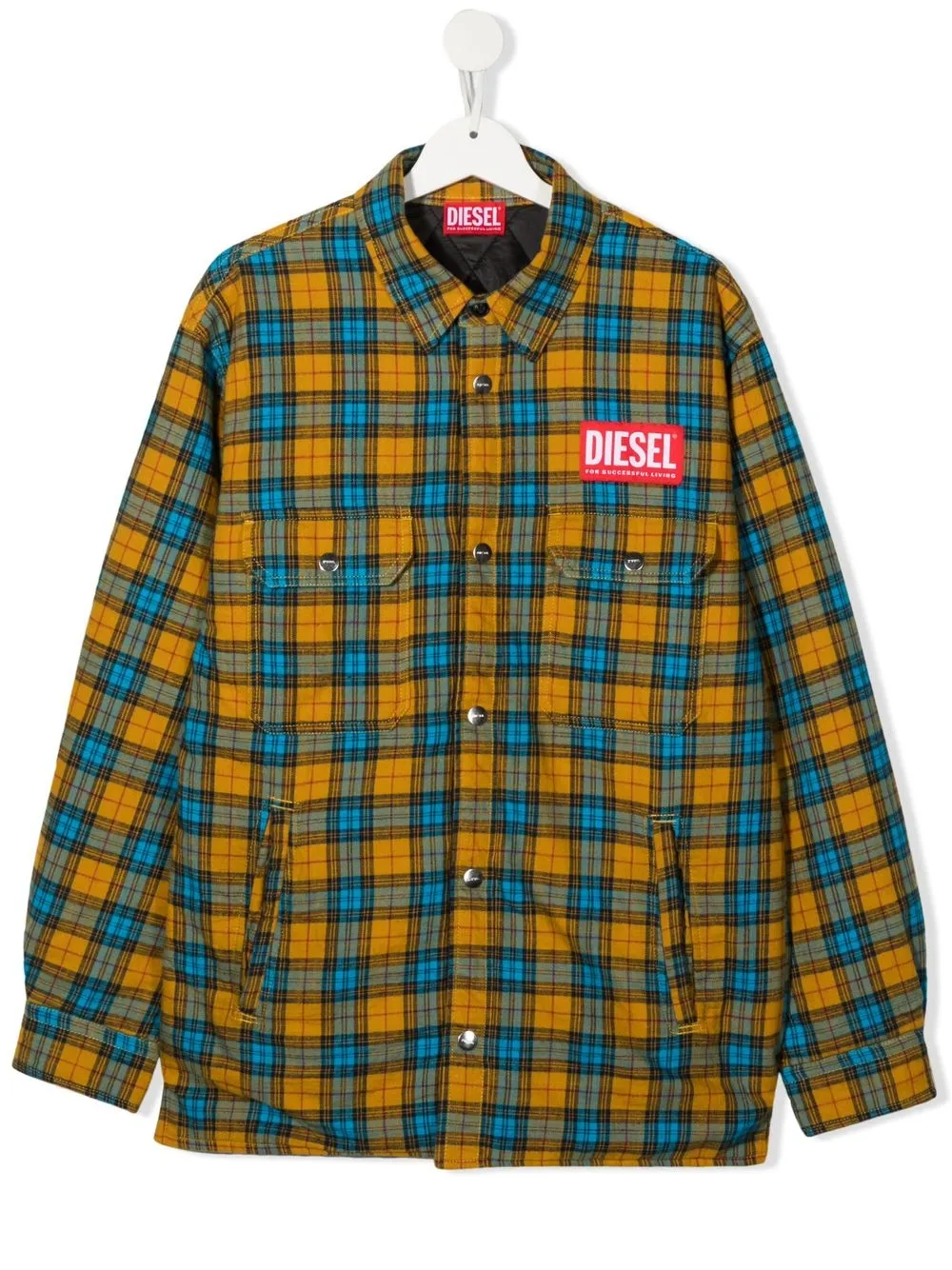 

Diesel Kids sobrecamisa Cegu a cuadros - Naranja