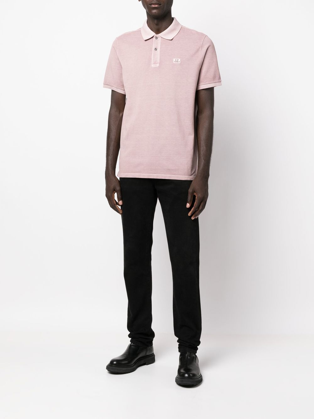 C.P. Company Poloshirt met geborduurd logo - Roze